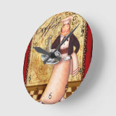 Chief Coffee Runde Wanduhr (Winkel)