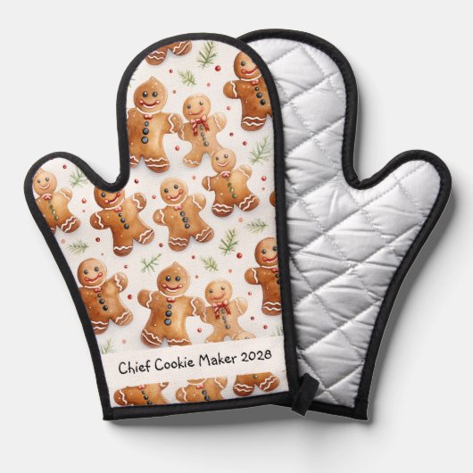 Chief Cookie Maker Gingerbread Ofenhandschuh (Vorderseite/Rückseite)