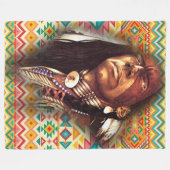 Chief Eagle Eyes Fleecedecke (Vorderseite (Horizontal))