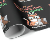 Chief Egg-secutive Meow-Nager Funny Easter Cat  Geschenkpapier (Rolleneckpunkt)
