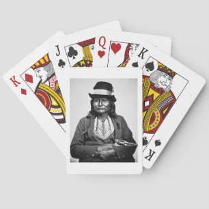 Chief Esatonyett, 1869 (b/w photo) Spielkarten