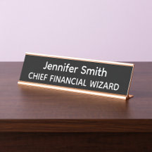 Chief Financial Wizard Personalized Name Plate
