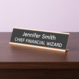 Chief Financial Wizard Personalized Name Plate Schreibtischnamensplakette