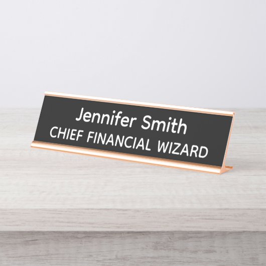 Chief Financial Wizard Personalized Name Plate Schreibtischnamensplakette (Vorderseite )
