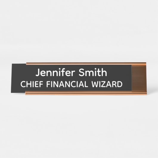 Chief Financial Wizard Personalized Name Plate Schreibtischnamensplakette (Vorderseite )