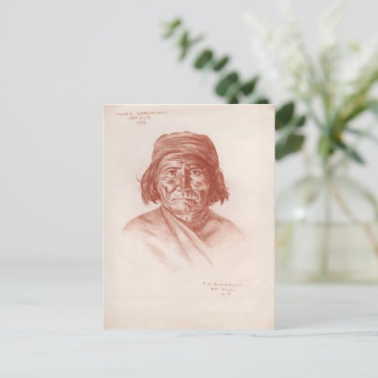 Chief Geronimo, Apache, 1898 Postkarte (Stehend Vorderseite)