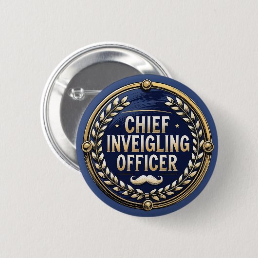 Chief Inveigling officer Funny Wordplay Clever Button (Vorne & Hinten)