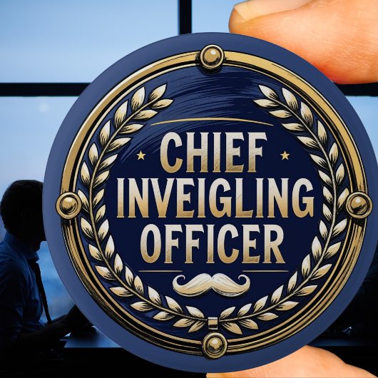 Chief Inveigling officer Funny Wordplay Clever Button
