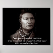Chief Joseph, The Nez Perce Amerikanische Ureinwoh Poster (Vorne)