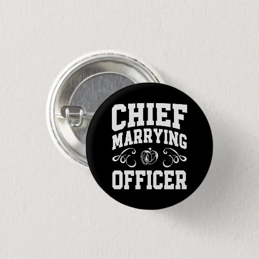 Chief Marry Officer - Pläne für Hochzeitsbeamte Button (Vorne & Hinten)