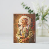 Chief Native American Lakota Postkarte (Stehend Vorderseite)