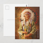 Chief Native American Lakota Postkarte (Vorne/Hinten)