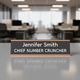Chief Number Cruncher Personalized Name Plate Schreibtischnamensplakette