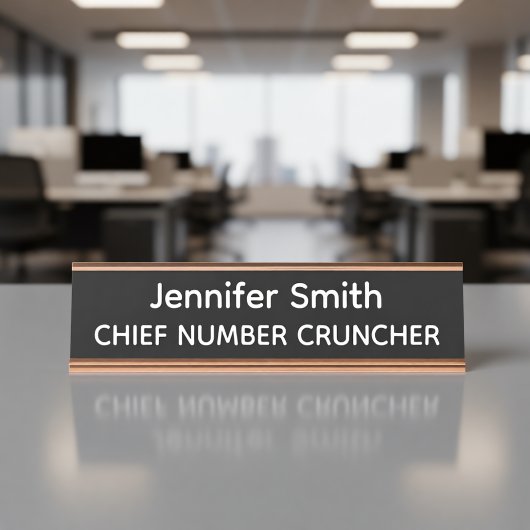 Chief Number Cruncher Personalized Name Plate Schreibtischnamensplakette