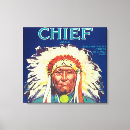 Chief Orange LabelRedlands, CA Leinwanddruck (Vorderseite)