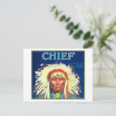 Chief Orange LabelRedlands, CA Postkarte (Stehend Vorderseite)