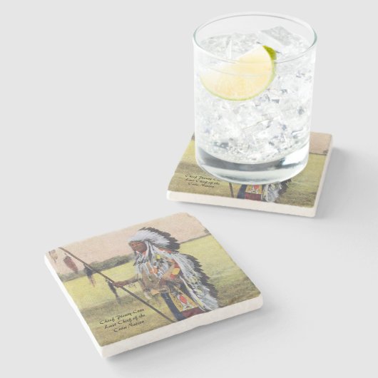 Chief Plenty Coos Steinuntersetzer (Seitenansicht)