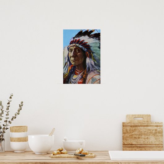Chief Red Cloud Oglala Lakota Sioux Stamm Poster (Küche)