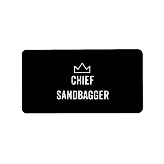 Chief Sandbagger Golf Meme Bjj Schach Sandbag Adressaufkleber (Vorne)