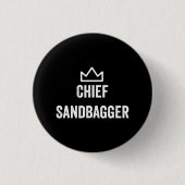 Chief Sandbagger Golf Meme Bjj Schach Sandbag Button (Vorderseite)