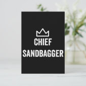 Chief Sandbagger Golf Meme Bjj Schach Sandbag RSVP Karte (Stehend Vorderseite)