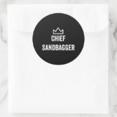 Chief Sandbagger Golf Meme Bjj Schach Sandbag Runder Aufkleber (Tasche)