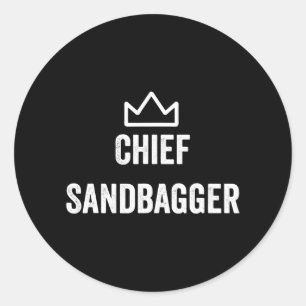 Chief Sandbagger Golf Meme Bjj Schach Sandbag Runder Aufkleber