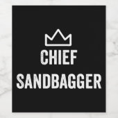 Chief Sandbagger Golf Meme Bjj Schach Sandbag Weinetikett (Einzelnes Label)