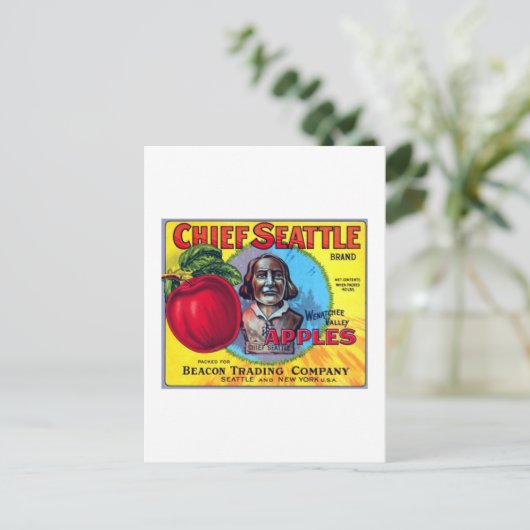 Chief Seattle Äpfel Postkarte (Stehend Vorderseite)