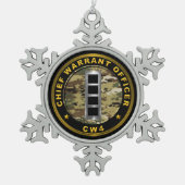 Chief Warrant Officer 4 CW4 Schneeflocken Zinn-Ornament (Vorderseite)