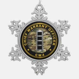 Chief Warrant Officer 4 CW4 Schneeflocken Zinn-Ornament