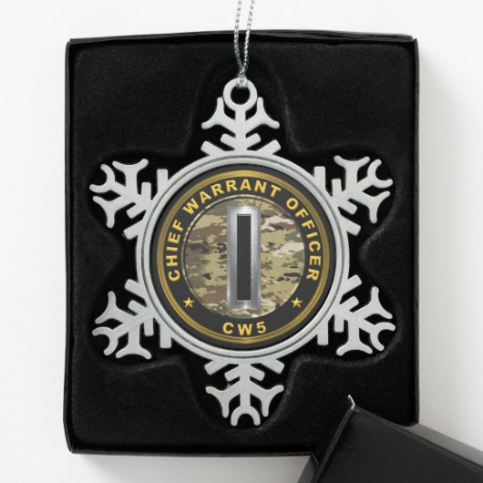 Chief Warrant Officer 5 CW5 Schneeflocken Zinn-Ornament (Box)
