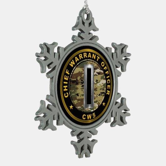 Chief Warrant Officer 5 CW5 Schneeflocken Zinn-Ornament (Links)