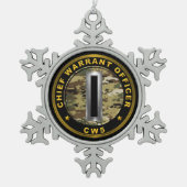 Chief Warrant Officer 5 CW5 Schneeflocken Zinn-Ornament (Vorderseite)