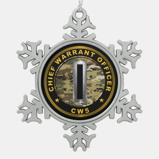 Chief Warrant Officer 5 CW5 Schneeflocken Zinn-Ornament (Vorderseite)