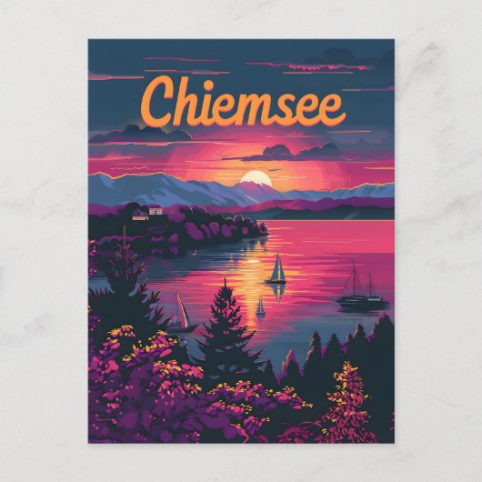 Chiemsee Deutschland Bayern Postkarte (Vorderseite)