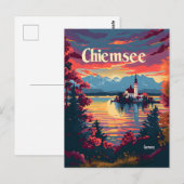 Chiemsee Deutschland Vintage Kunst Postkarte (Vorne/Hinten)
