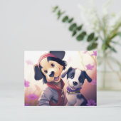 Chien Cute Postkarte (Stehend Vorderseite)