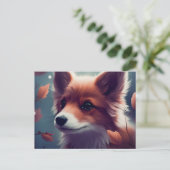 Chien Fox Postkarte (Stehend Vorderseite)