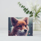 Chien Fox Postkarte (Stehend Vorderseite)