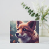 Chien Fox Postkarte (Stehend Vorderseite)