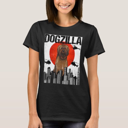 Chienzilla Dogzilla Japanischer Hirte von Brie T-Shirt (Vorderseite)