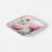 Chiffon Pink Rose Pappteller (Gewinkelt)