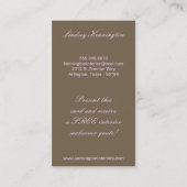 Chiffon- rosa Toile französische Visitenkarte (Rückseite)