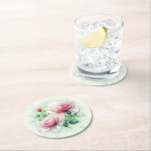 Chiffon Rose Runder Pappuntersetzer (Vor Ort)