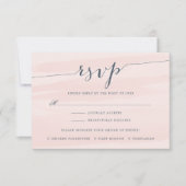 Chiffon RSVP Card mit Speisen | Blüte Karte (Vorderseite)