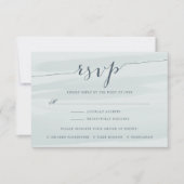 Chiffon RSVP Card mit Wahlmöglichkeit | Meer (Vorderseite)