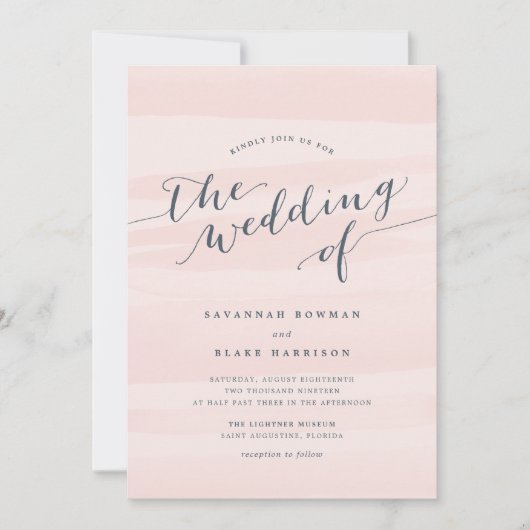 Chiffon Watercolor Einladung | Blüte (Vorderseite)