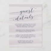 Chiffon Watercolor Guest Details Card | Gray Lilac Begleitkarte (Vorderseite)