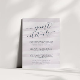 Chiffon Watercolor Guest Details Card | Gray Lilac Begleitkarte